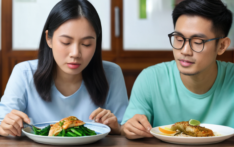저탄수화물 다이어트와 정신 건강 - A candid, brightly lit close-up shot of a cheerful and energetic young Malaysian woman, late 20s, in...